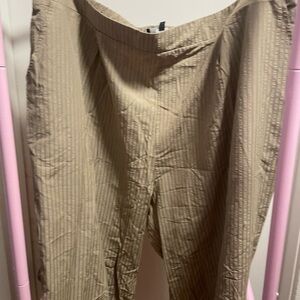 Fashion Nova Tan Pinstripe Trousers
